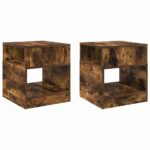 vidaXL Koncový stôl 2 pcs Dymová dub 40,5 x 40 x 45 cm – Obrázok 2
