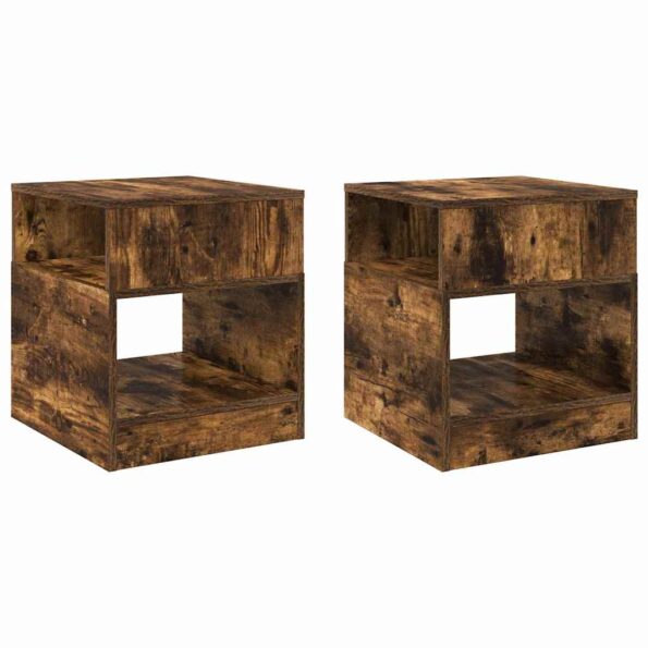 vidaXL Koncový stôl 2 pcs Dymová dub 40,5 x 40 x 45 cm – Obrázok 2