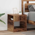 vidaXL Koncový stôl 2 pcs Staré drevo 40,5 x 40 x 45 cm