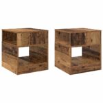 vidaXL Koncový stôl 2 pcs Staré drevo 40,5 x 40 x 45 cm – Obrázok 2