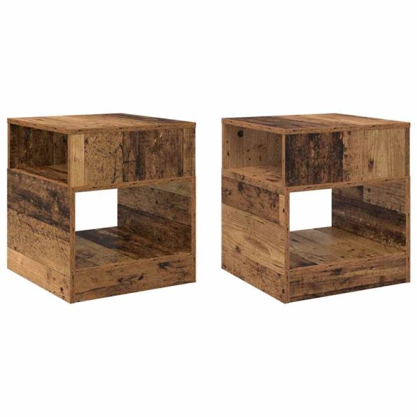 vidaXL Koncový stôl 2 pcs Staré drevo 40,5 x 40 x 45 cm – Obrázok 2