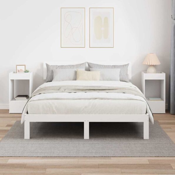 vidaXL Koncový stôl 2 pcs Biela 30 x 30 x 56 cm Kompozitné drevo – Obrázok 4