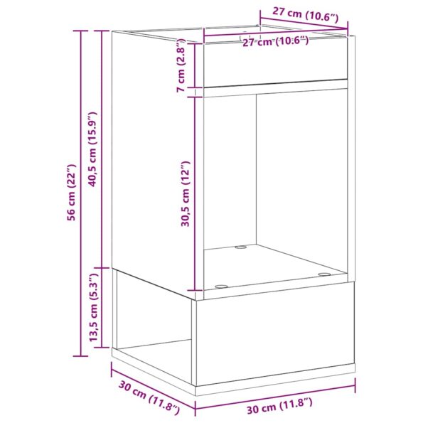 vidaXL Koncový stôl Sonoma dub 30 x 30 x 56 cm Kompozitné drevo – Obrázok 11