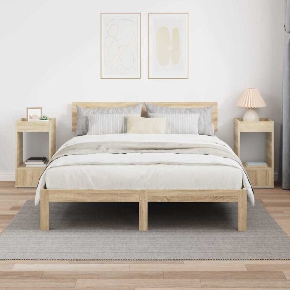 vidaXL Koncový stôl 2 pcs Sonoma dub 30 x 30 x 56 cm Kompozitné drevo – Obrázok 4