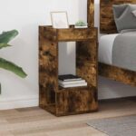 vidaXL Koncový stôl Dymová dub 30 x 30 x 56 cm Kompozitné drevo – Obrázok 4