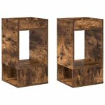 vidaXL Koncový stôl 2 pcs Dymová dub 30 x 30 x 56 cm Kompozitné drevo – Obrázok 2
