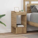 vidaXL Koncový stôl 2 pcs Remeselný dub 30 x 30 x 56 cm
