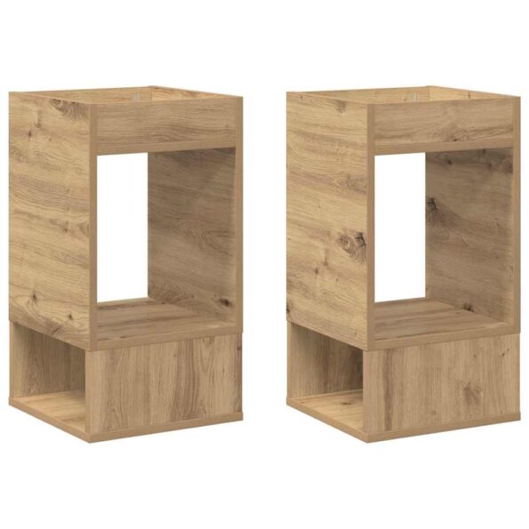 vidaXL Koncový stôl 2 pcs Remeselný dub 30 x 30 x 56 cm – Obrázok 2