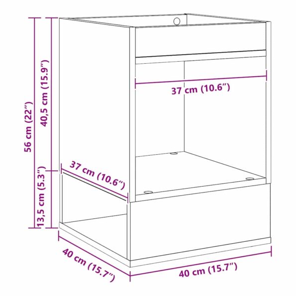 vidaXL Koncový stôl Biela 40 x 40 x 56 cm Kompozitné drevo – Obrázok 11