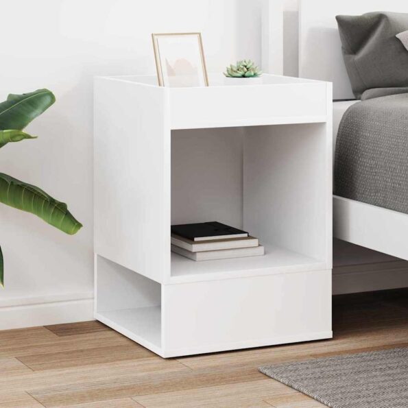 vidaXL Koncový stôl Biela 40 x 40 x 56 cm Kompozitné drevo – Obrázok 4