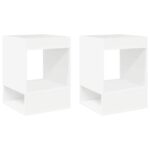 vidaXL Koncový stôl 2 pcs Biela 40 x 40 x 56 cm Kompozitné drevo – Obrázok 2