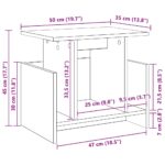 vidaXL TV stolík Dymová dub 50 x 35 x 45 cm Kompozitné drevo – Obrázok 11