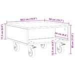 vidaXL Bočný stolík s kolieskami Sonoma dub 50 x 50 x 30 cm – Obrázok 11