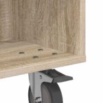 vidaXL Bočný stolík s kolieskami Sonoma dub 50 x 50 x 30 cm – Obrázok 9