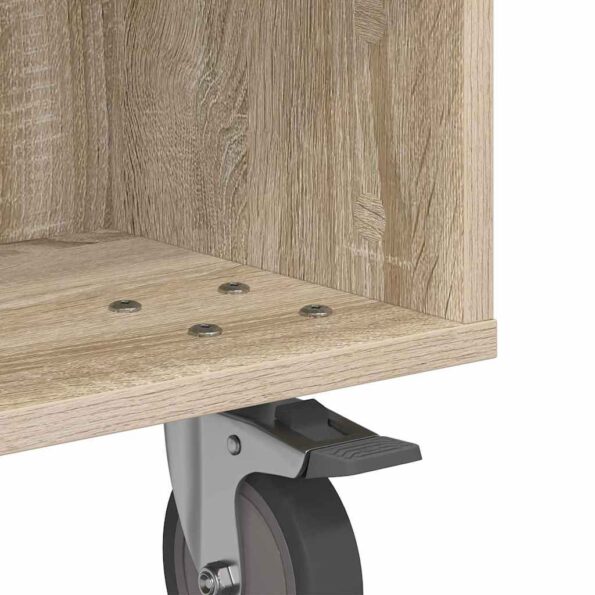 vidaXL Bočný stolík s kolieskami Sonoma dub 50 x 50 x 30 cm – Obrázok 9