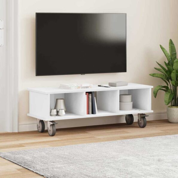 vidaXL TV stolík Biela 100 x 35 x 35 cm Kompozitné drevo – Obrázok 4