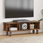 vidaXL TV stolík Dymová dub 100 x 35 x 35 cm Kompozitné drevo