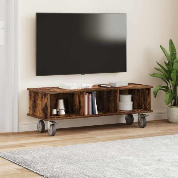 vidaXL TV stolík Dymová dub 100 x 35 x 35 cm Kompozitné drevo – Obrázok 4