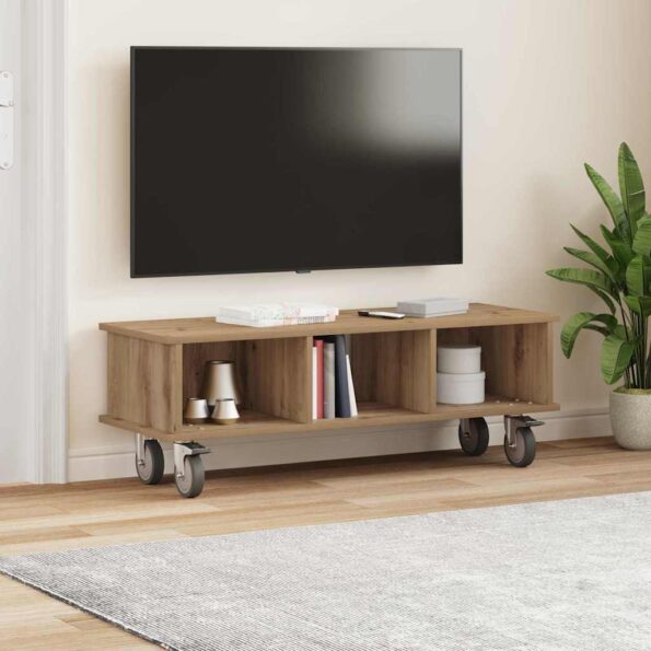 vidaXL TV stolík Remeselný dub 100 x 35 x 35 cm Kompozitné drevo – Obrázok 4