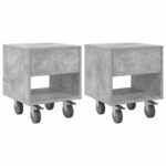 vidaXL Nočný stolík 2 pcs Betónová šedá 40,5 x 40 x 48 cm – Obrázok 2