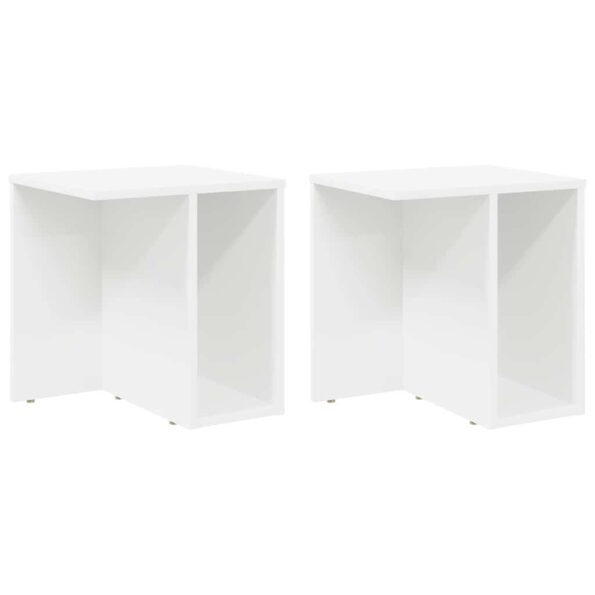 vidaXL Koncový stôl 2 pcs Biela 37 x 32 x 40 cm Kompozitné drevo – Obrázok 2