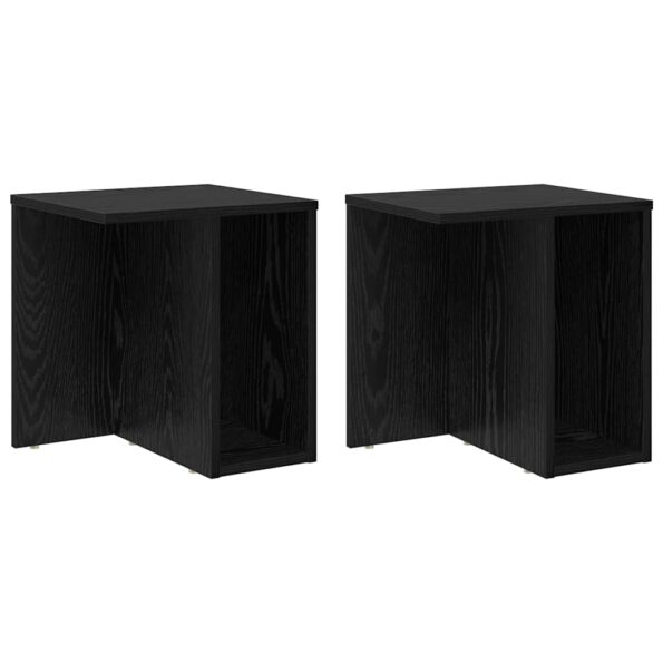 vidaXL Koncový stôl 2 pcs Čierny dub 37 x 32 x 40 cm Kompozitné drevo – Obrázok 2