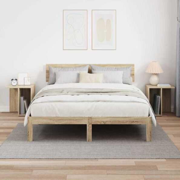 vidaXL Koncový stôl 2 pcs Sonoma dub 37 x 32 x 40 cm Kompozitné drevo – Obrázok 4