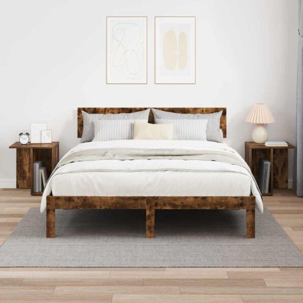 vidaXL Koncový stôl 2 pcs Dymová dub 37 x 32 x 40 cm Kompozitné drevo – Obrázok 4