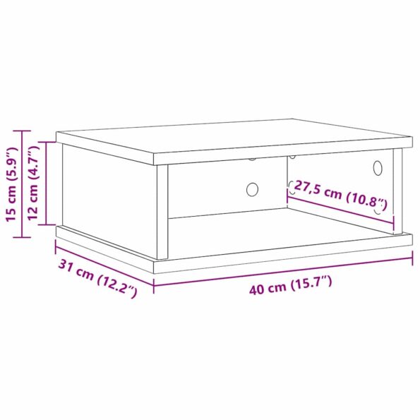 vidaXL Nočný stolík 2 pcs Sonoma dub 40 x 31 x 15 cm Kompozitné drevo – Obrázok 12