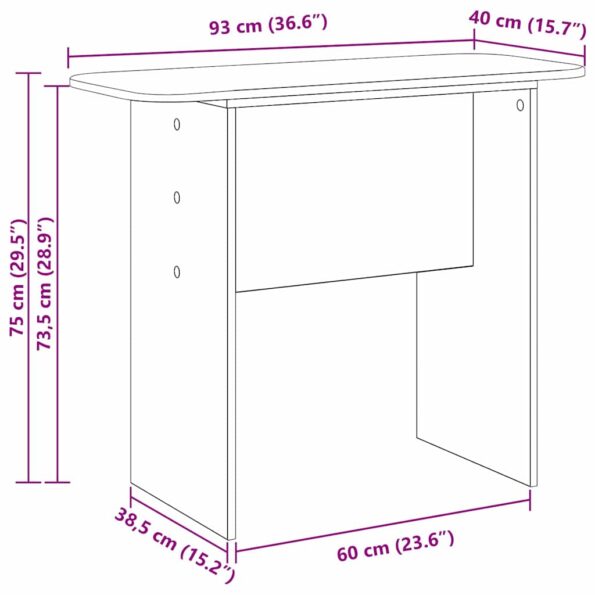 vidaXL Konzolový stôl Sonoma dub 93 x 40 x 75 cm Kompozitné drevo – Obrázok 10
