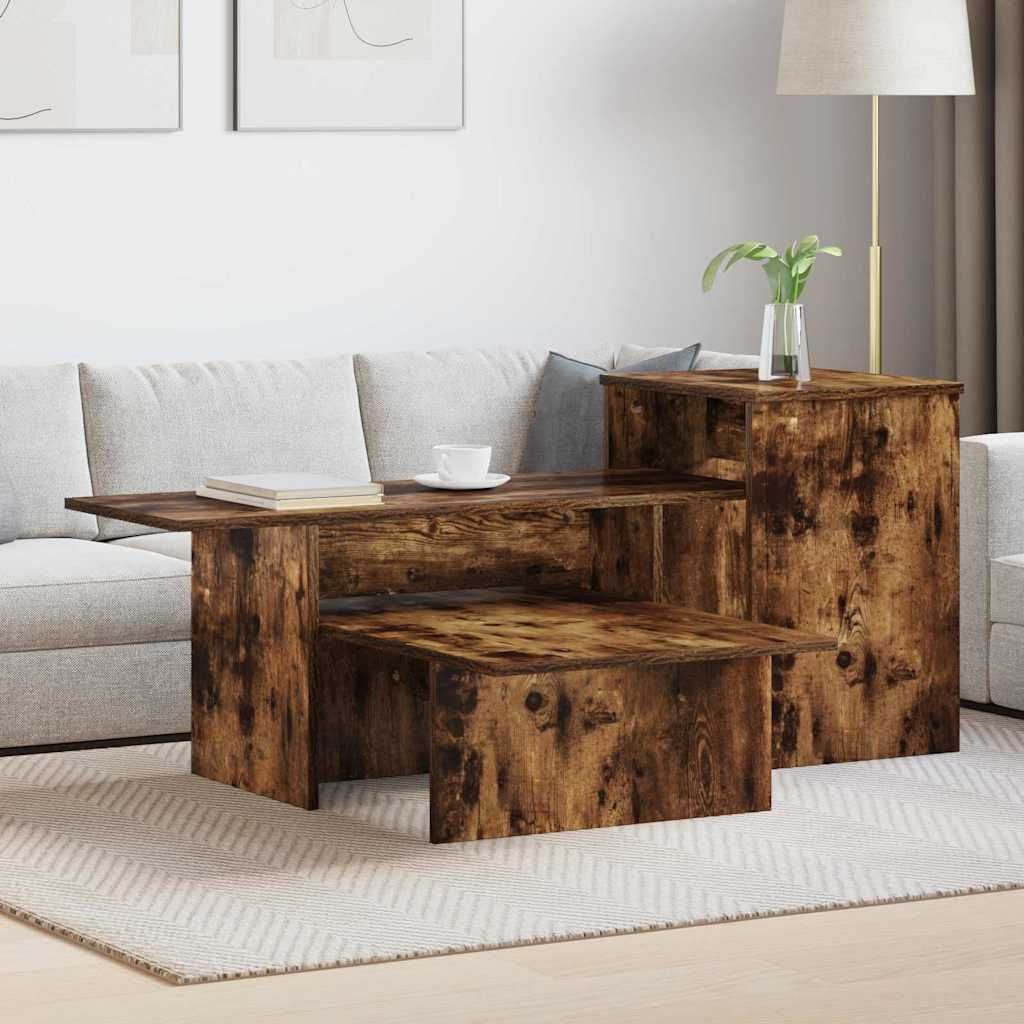891164_1.jpg vidaXL Konzolový stôl Dymová dub 91,5 x 35 x 38,5 cm Kompozitné drevo – Obrázok 1