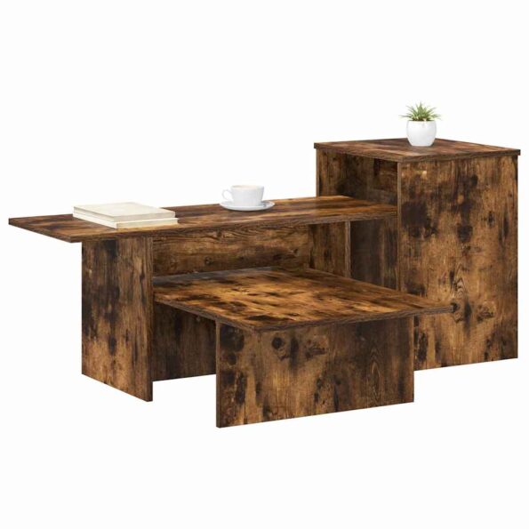 vidaXL Konzolový stôl Dymová dub 91,5 x 35 x 38,5 cm Kompozitné drevo – Obrázok 3