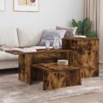 vidaXL Konzolový stôl Dymová dub 91,5 x 35 x 38,5 cm Kompozitné drevo – Obrázok 4