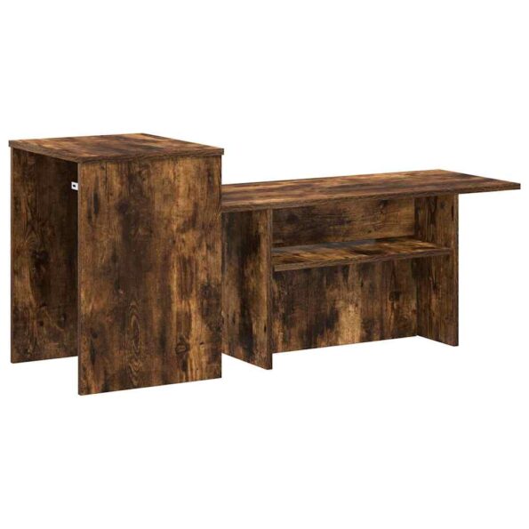 vidaXL Konzolový stôl Dymová dub 91,5 x 35 x 38,5 cm Kompozitné drevo – Obrázok 7