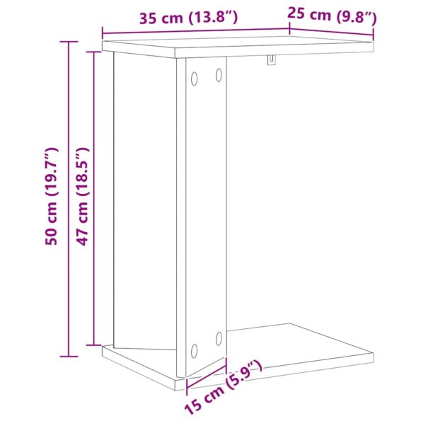 vidaXL Koncový stôl Biela 35 x 25 x 50 cm Kompozitné drevo – Obrázok 12