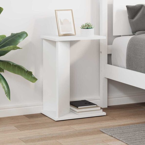 vidaXL Koncový stôl Biela 35 x 25 x 50 cm Kompozitné drevo – Obrázok 4