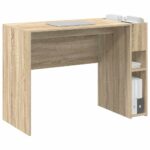 vidaXL Stôl Sonoma dub 109 x 50 x 78 cm Kompozitné drevo – Obrázok 3