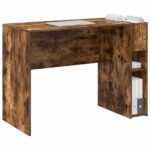 vidaXL Stôl Dymová dub 109 x 50 x 78 cm Kompozitné drevo – Obrázok 3