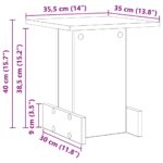 vidaXL Koncový stôl Biela 35,5 x 35 x 40 cm Kompozitné drevo – Obrázok 11