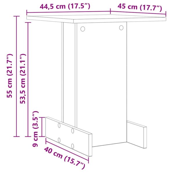 vidaXL Koncový stôl Staré drevo 44,5 x 45 x 55 cm Kompozitné drevo – Obrázok 11