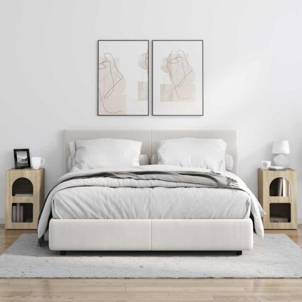 vidaXL Nočný stolík 2 pcs Sonoma dub 29,5 x 33,5 x 50 cm – Obrázok 4