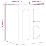 vidaXL Nočný stolík Čierna 40 x 35 x 50 cm Kompozitné drevo – Obrázok 10