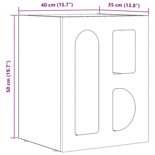vidaXL Nočný stolík Dymová dub 40 x 35 x 50 cm Kompozitné drevo – Obrázok 10