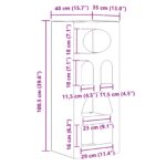 vidaXL Servírovacia skriňa Dymová dub 40 x 35 x 100,5 cm – Obrázok 12