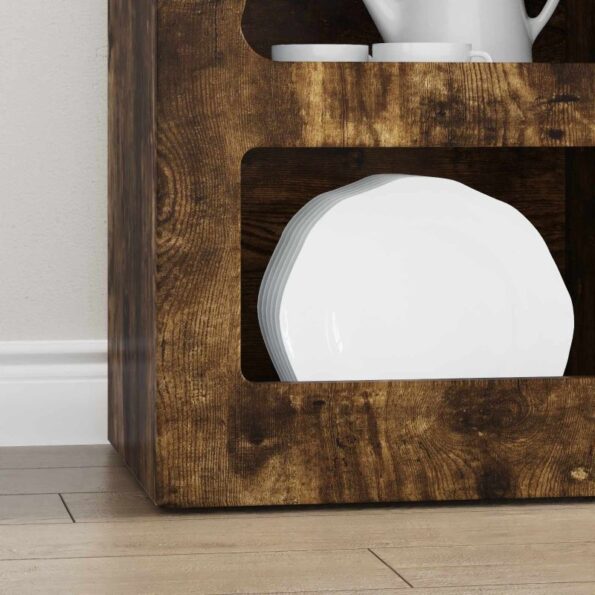 vidaXL Servírovacia skriňa Dymová dub 40 x 35 x 100,5 cm – Obrázok 5