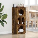 vidaXL Servírovacia skriňa Dymová dub 40 x 35 x 100.5 cm