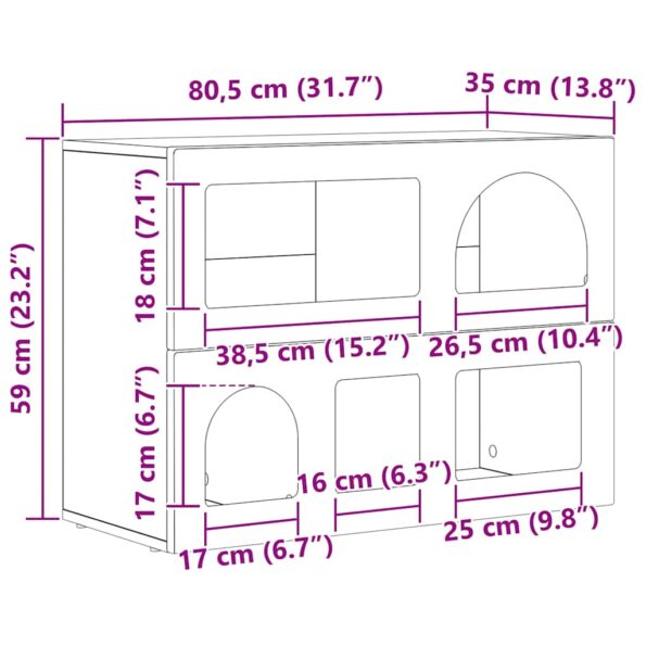 vidaXL Servírovacia skriňa Betónová šedá 80,5 x 35 x 59 cm – Obrázok 12