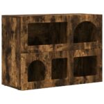 vidaXL Servírovacia skriňa Dymová dub 80,5 x 35 x 59 cm – Obrázok 2