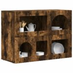 vidaXL Servírovacia skriňa Dymová dub 80,5 x 35 x 59 cm – Obrázok 3