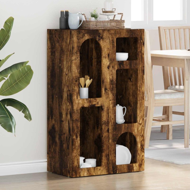 891339_1.jpg vidaXL Servírovacia skriňa Dymová dub 59 x 35 x 100,5 cm – Obrázok 1